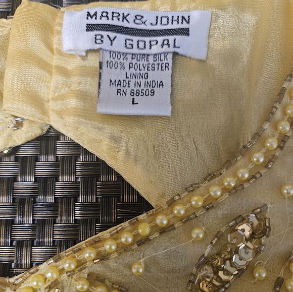 Vintage Mark & John By Gopal Silk Beaded Cocktail Dress NWT - Picture 4 of 6